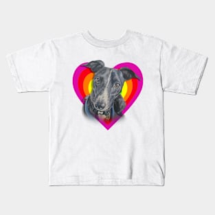 Beautiful whippet in a rainbow heart! Kids T-Shirt